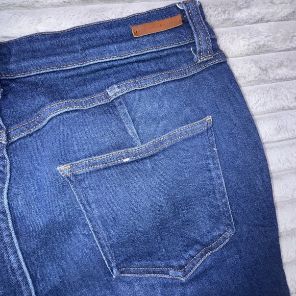 Anthropologie Pilcro Sz 32 High‎ Rise Button Fly STRETCH Skinny Blue Jeans 32x26 - Picture 3 of 13